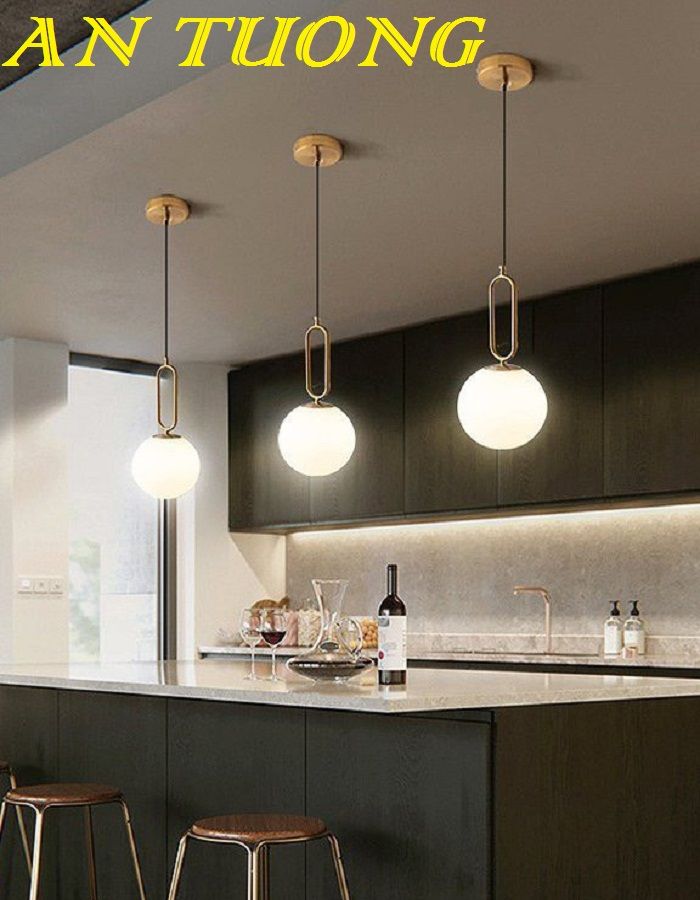 đèn thả thủy tinh 3 bóng trang trí quầy bar bàn ăn phòng bếp phòng ăn 0078