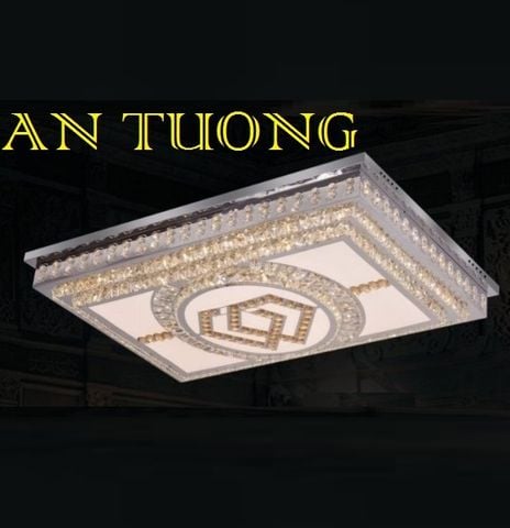  đèn mâm ốp trần pha lê led trang trí  kích thước lớn dài 1100mm x rộng 800mm - 02 