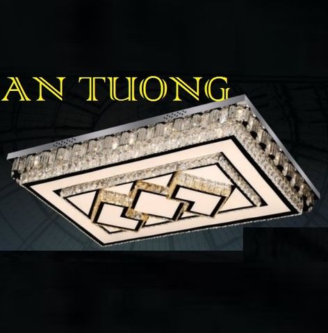  đèn mâm ốp trần pha lê led trang trí  kích thước lớn dài 1200mm x rộng 800mm - 02 