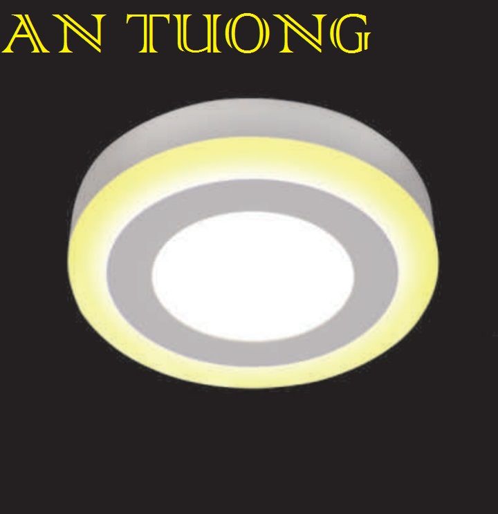 đèn led ốp trần trang trí  viền ánh sáng vàng LED 12w + 4w ánh sáng 3 màu, 3 chế độ, đổi màu