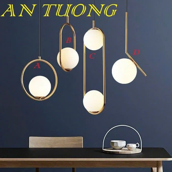 đèn treo thả trần trang trí phòng bếp đẹp, bàn đảo, quầy bar phòng ăn, bàn ăn đẹp hiện đại 043