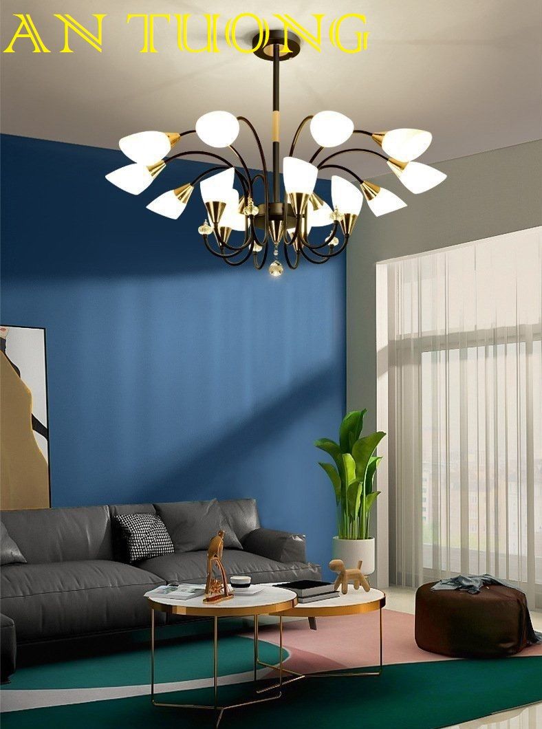 đèn chùm trang trí phòng khách đẹp, hiện đại - đèn chùm trang trí căn hộ chung cư 046