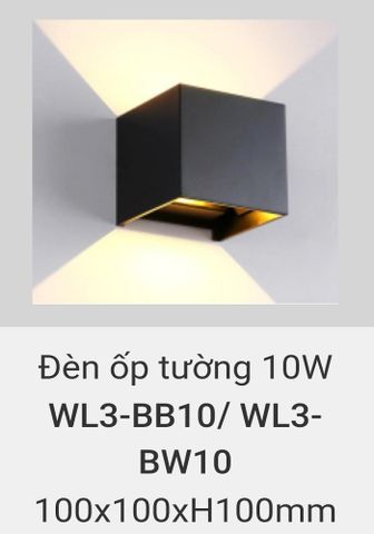  đèn ốp tường, treo tường trang trí ngoài trời vinaled 10w WL3 BB10 , WL3 BB10 