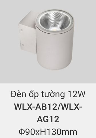  đèn ốp tường, treo tường trang trí ngoài trời vinaled 12w WLX AB12 , WLX AG12 