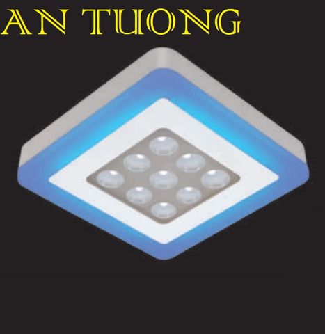  đèn led ốp trần trang trí  viền ánh sáng xanh dương LED 6w + 3w ánh sáng 3 màu, 3 chế độ, đổi màu 