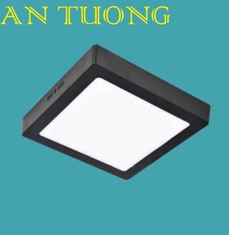  đèn led ốp trần ban công 12w - vuông, ốp nổi ban công 12w ánh sáng 3 màu, 3 chế độ, đổi màu - đen 