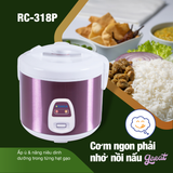 NỒI CƠM ĐIỆN OSAKA RC-318P 1.8 LÍT, TÍM THAN SANG TRỌNG - CÔNG NGHỆ Ủ CƠM 3D