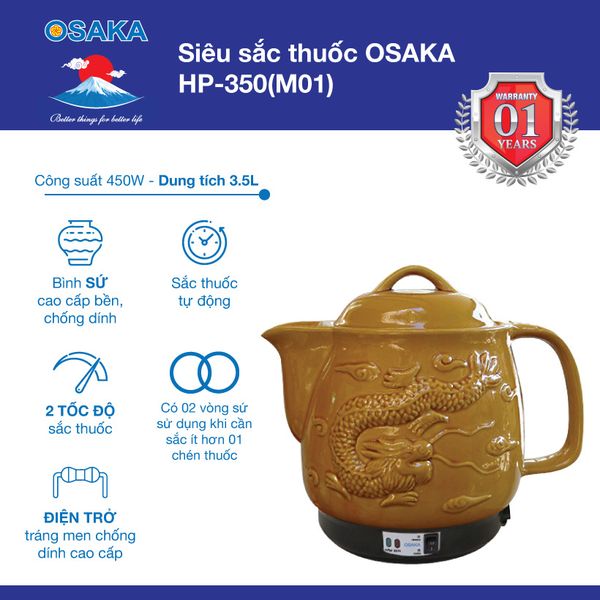 Siêu Sắc Thuốc Osaka HP350 - Dung tích 3.5 lít - Sắc các loại thảo dược