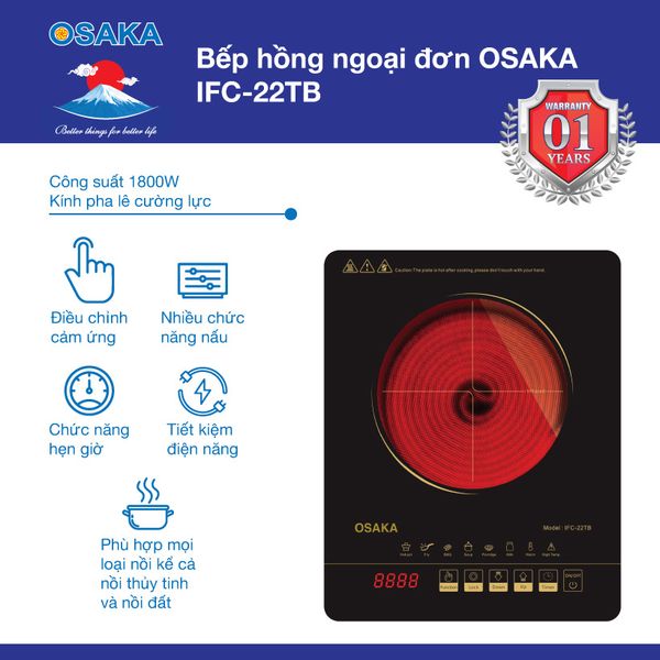 BẾP ĐIỆN ĐƠN HỒNG NGOẠI OSAKA IFC22TB