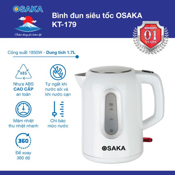 BÌNH ĐUN SIÊU TỐC OSAKA KT179 - KHỬ TRÙNG VẬT DỤNG TRẺ EM