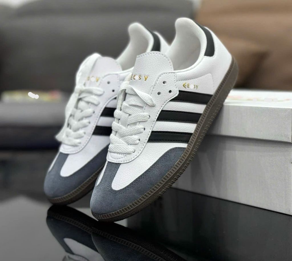 Giày Easy Samba trắng phối xám