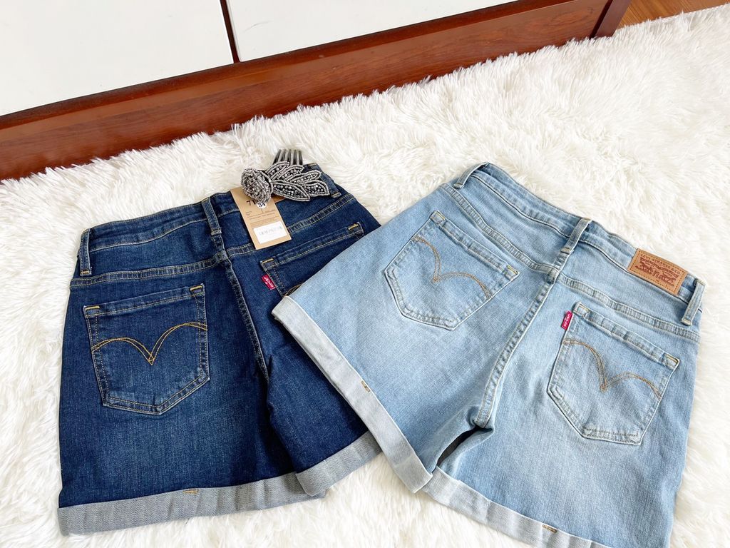 Short jean nữ  Levis xanh lat lai