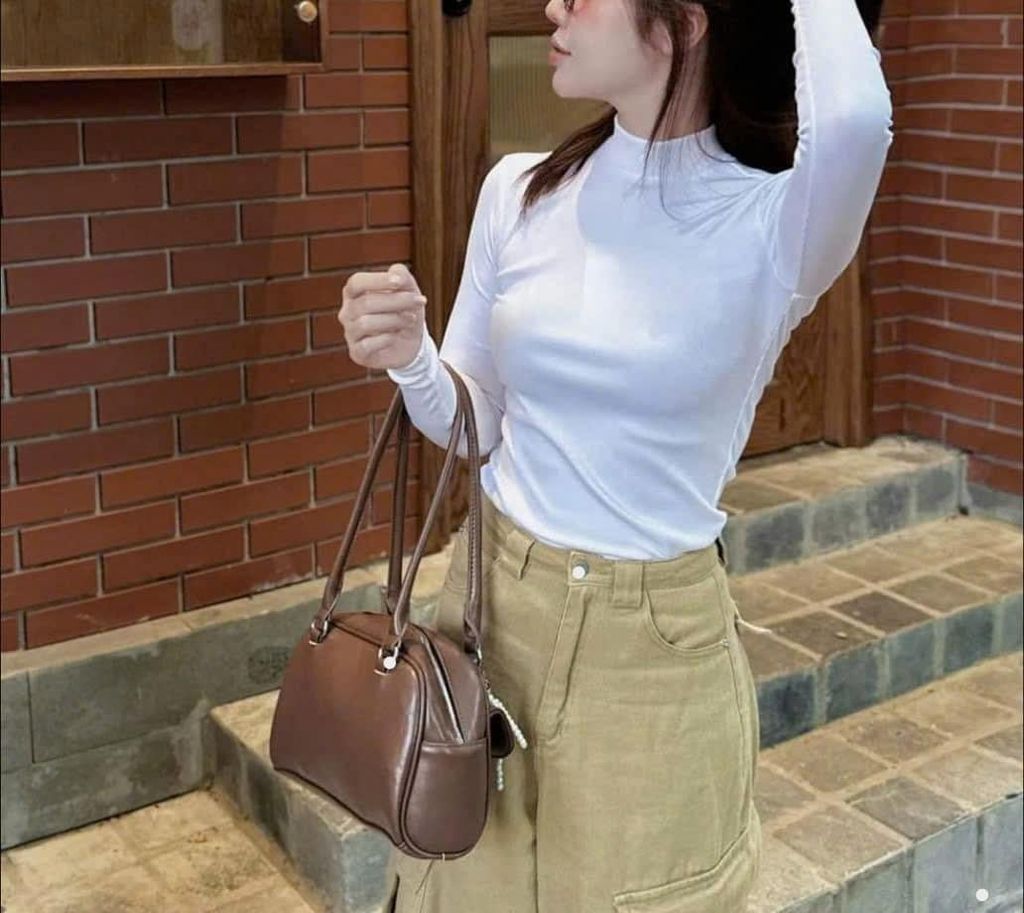 Áo thun tăm Bo cổ cao 2 màu mã CK2111