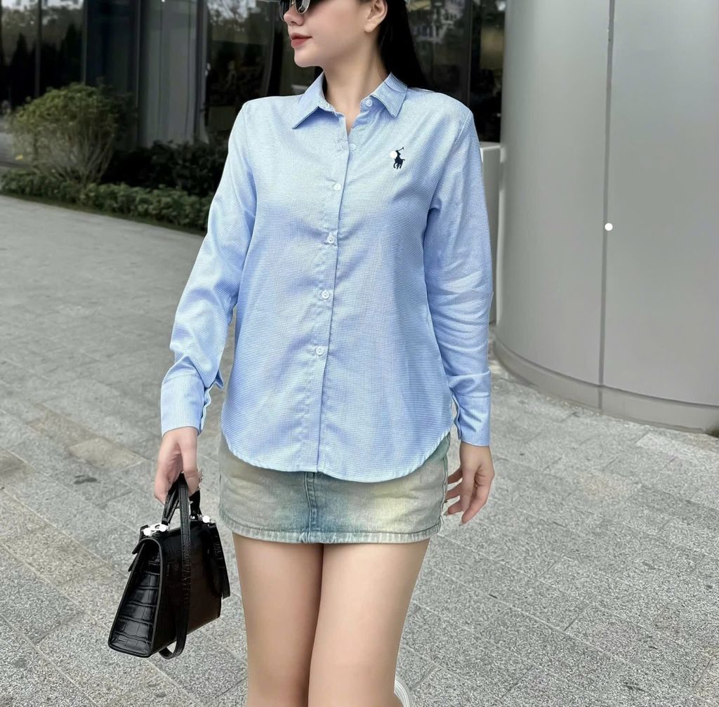 Áo sơ mi nữ tay dài con nai mã PL0802