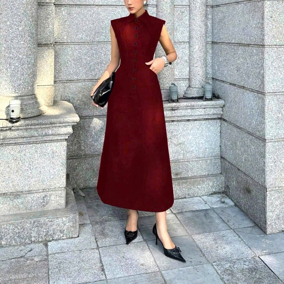 Đầm Tommy dáng dài màu đỏ TM2122