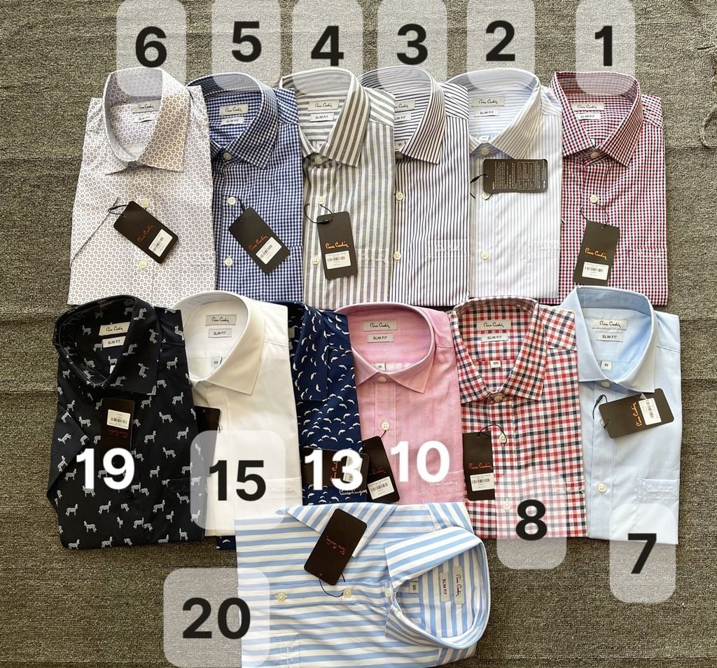 Áo sơ mi nam Pierre Cardin Slim Fit Solid Broadcloth Semi Spread Collar  Shirt