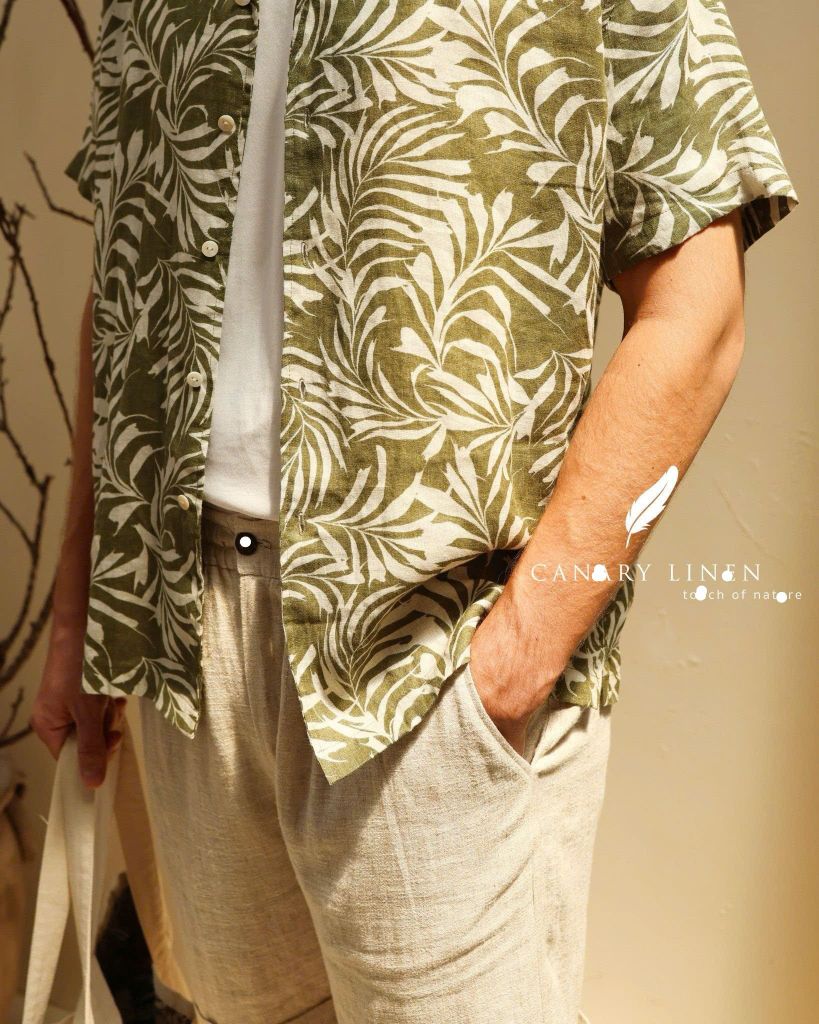 Áo sơ mi Nam tay ngắn linen ZARA