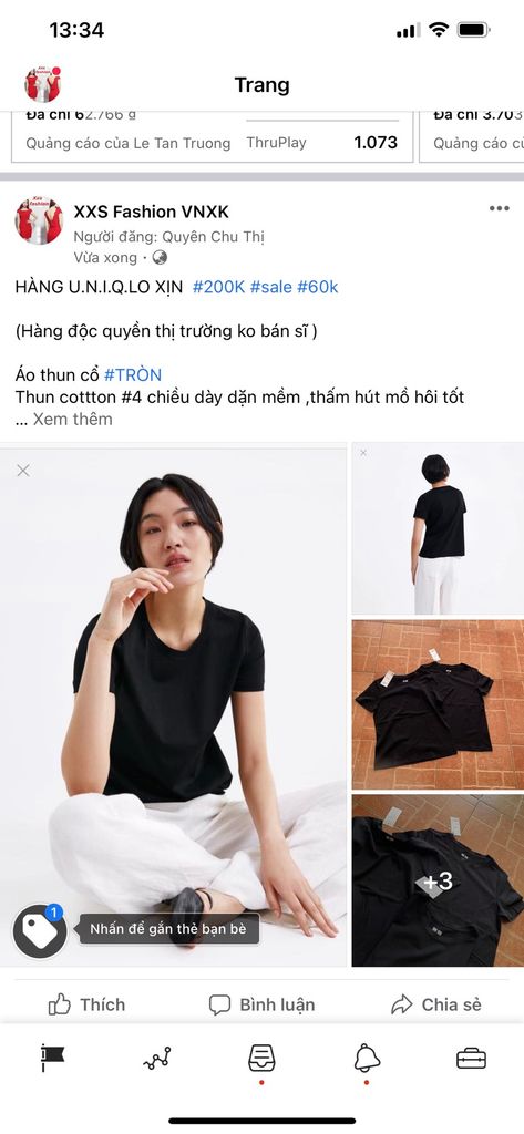 Aó thun cổ Tròn uniqlo T8