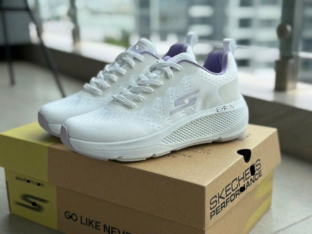 Giày nữ skecchers Trắng Phối Tím