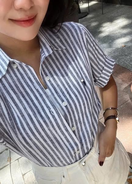 Áo sơ Mi Nữ Sọc Tay ngắn POLO 14065
