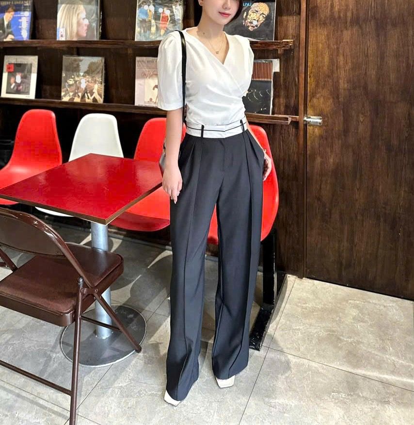 Quần suông Vero cạp phối trắng