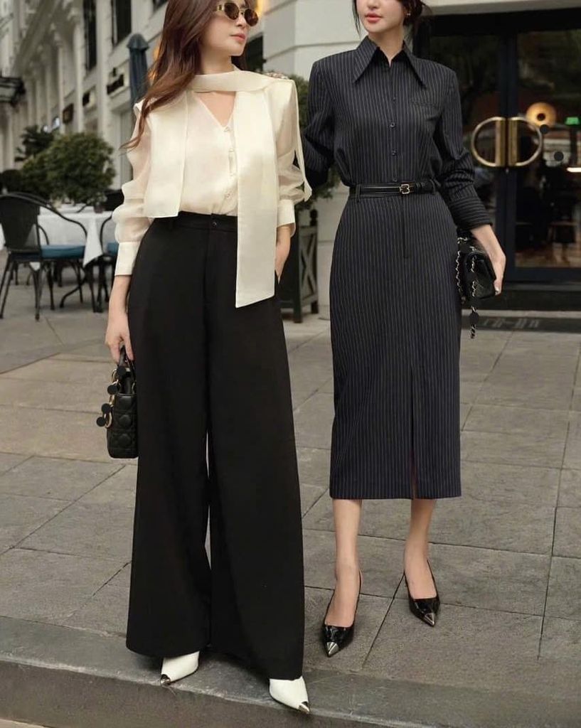 Đầm kẻ sọc đen VERO mã VR1411