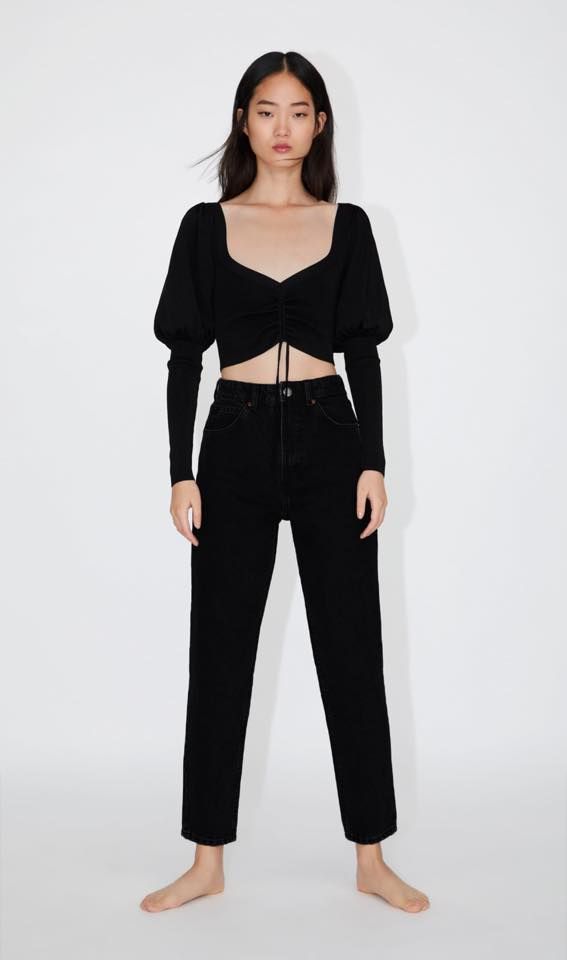 Quần Jean nữ BERSHKA  BLACK