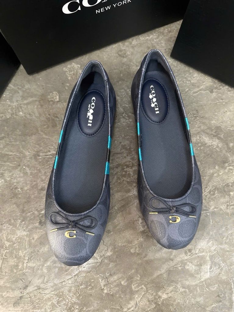 Giày bệt Coach phối sọc xanh