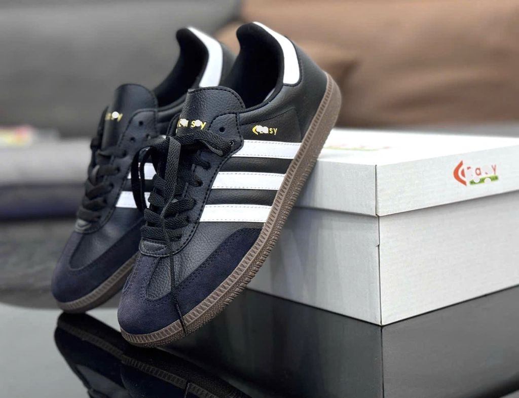 Giày Easy samba đen phối trắng