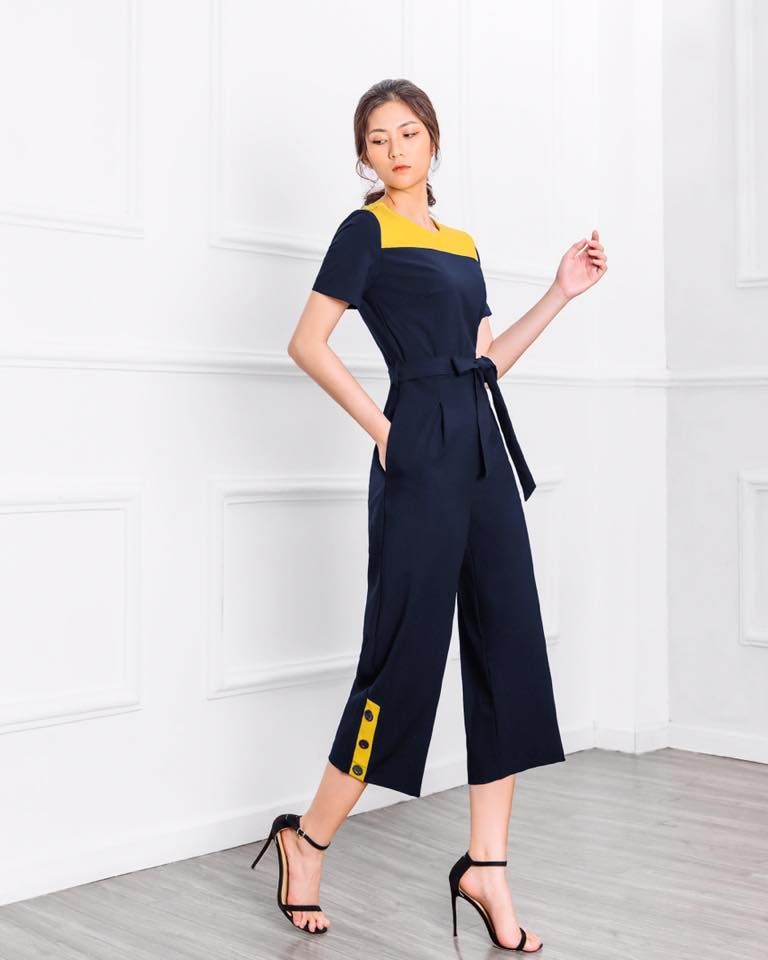 Jumpsuit CK phối màu