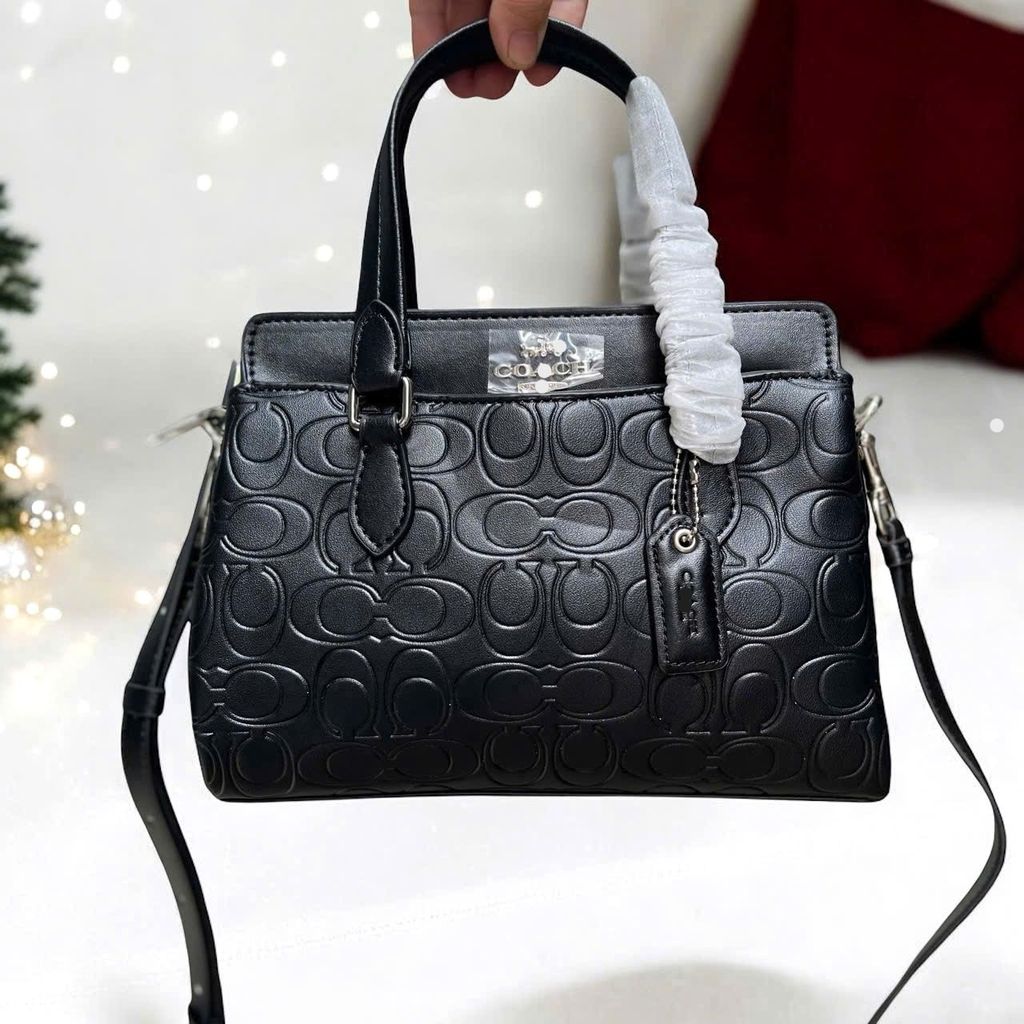 Túi Coach đen vân nổi mã 2712D