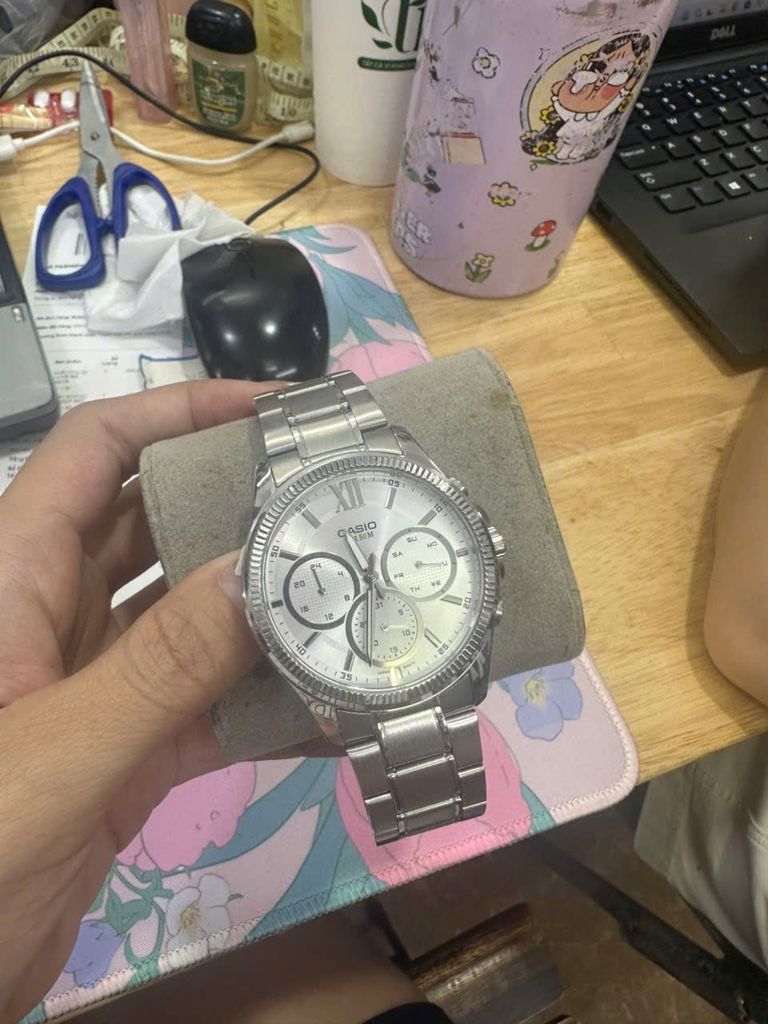 Đồng Hồ Nam Casio MTP-E315D-7AVDF Dây Kim Loại - Mặt Màu Trắng