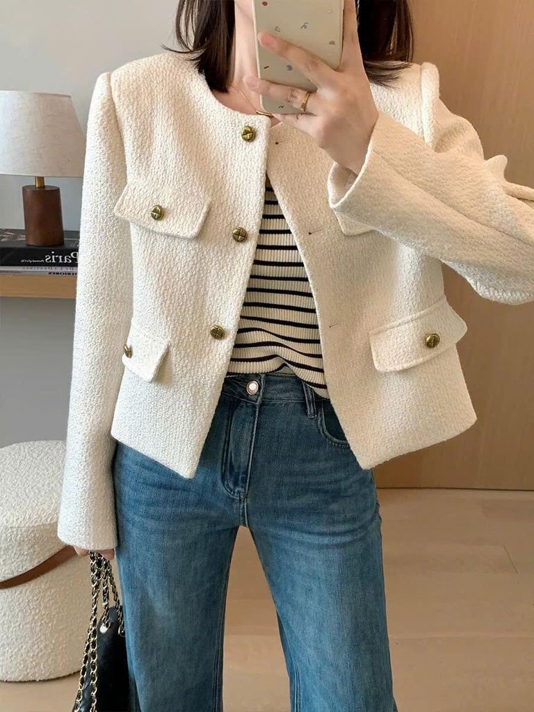 Áo khoác dạ ZARA màu trắng mã 2011