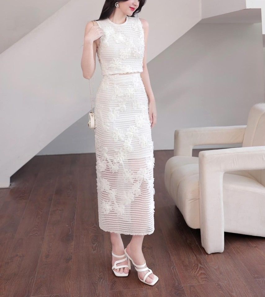 Sét bộ ren màu trắng VERO