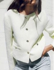 Áo khoác dạ trắng Tommy mã 1610