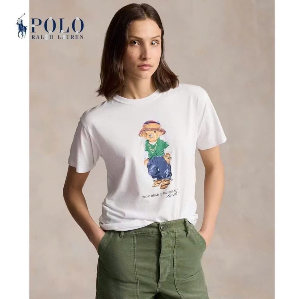 Áo thun Nữ Hình Gấu POLO màu Trắng
