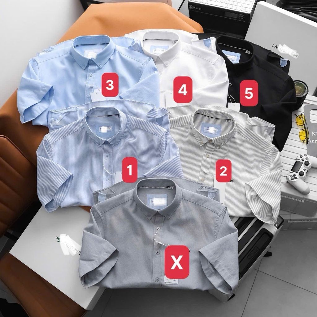 Áo sơ mi nam Lacoste tay ngắn mã 28045