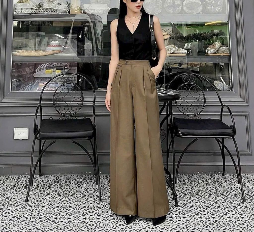 Quần culotes dáng dài Vero phối túi