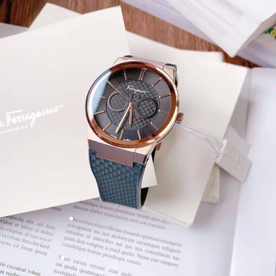 Sallvatore Feerragamo Sapphire Rubber Strap Black Men’s Watch -  SSFHP00420