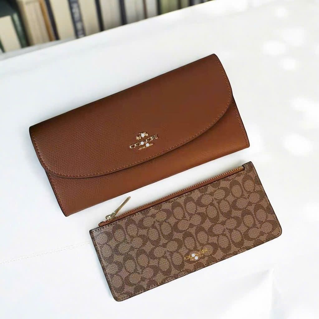 C0ACH POP SLIM ENVELOPE IN CROSSGRAIN NÂU