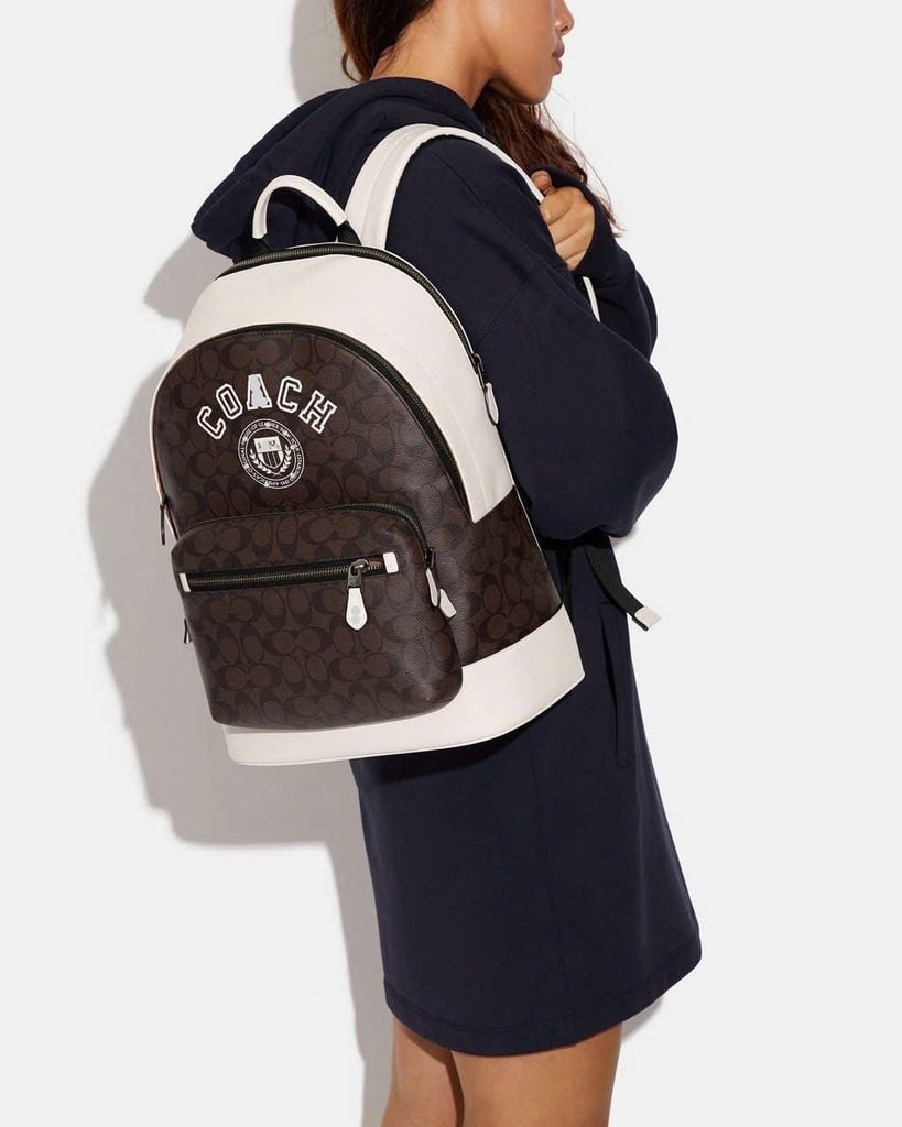 BA LÔ Coach West Backpack In Blocked Signature Canvas