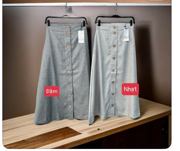 Chân váy chữ A đính nút bọc  D2517  NHẬT VY BOUTIQUE