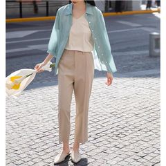 Quần Baggy Nữ ZARA Kem Đậm