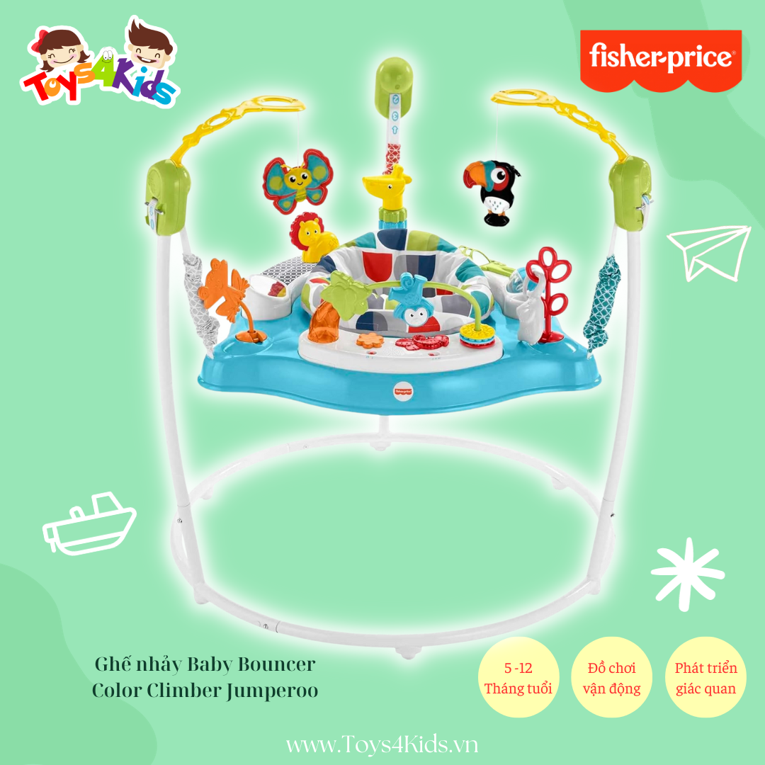  Ghế nhảy Fisher Price Baby Bouncer Color Climbers Jumperoo 