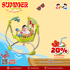 Ghế nhảy Jumperoo Jungle màu xanh chân cong