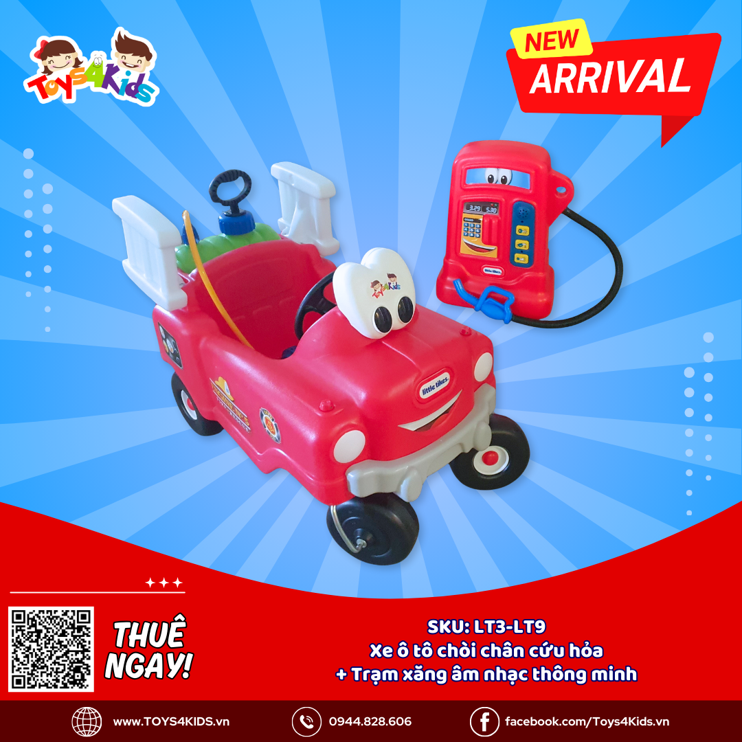  Combo Xe ô tô chòi chân cứu hỏa Little Tikes + Trạm xăng âm nhạc thông minh Little Tikes 