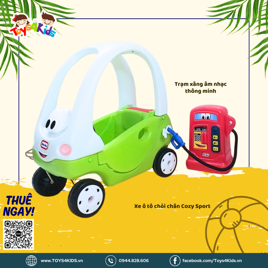  Combo Xe ô tô chòi chân Cozy Sport Little Tikes + Trạm xăng âm nhạc thông minh Little Tikes 