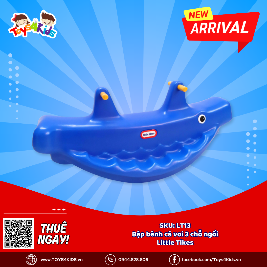  Bập bênh cá voi 3 chỗ ngồi Little Tikes 