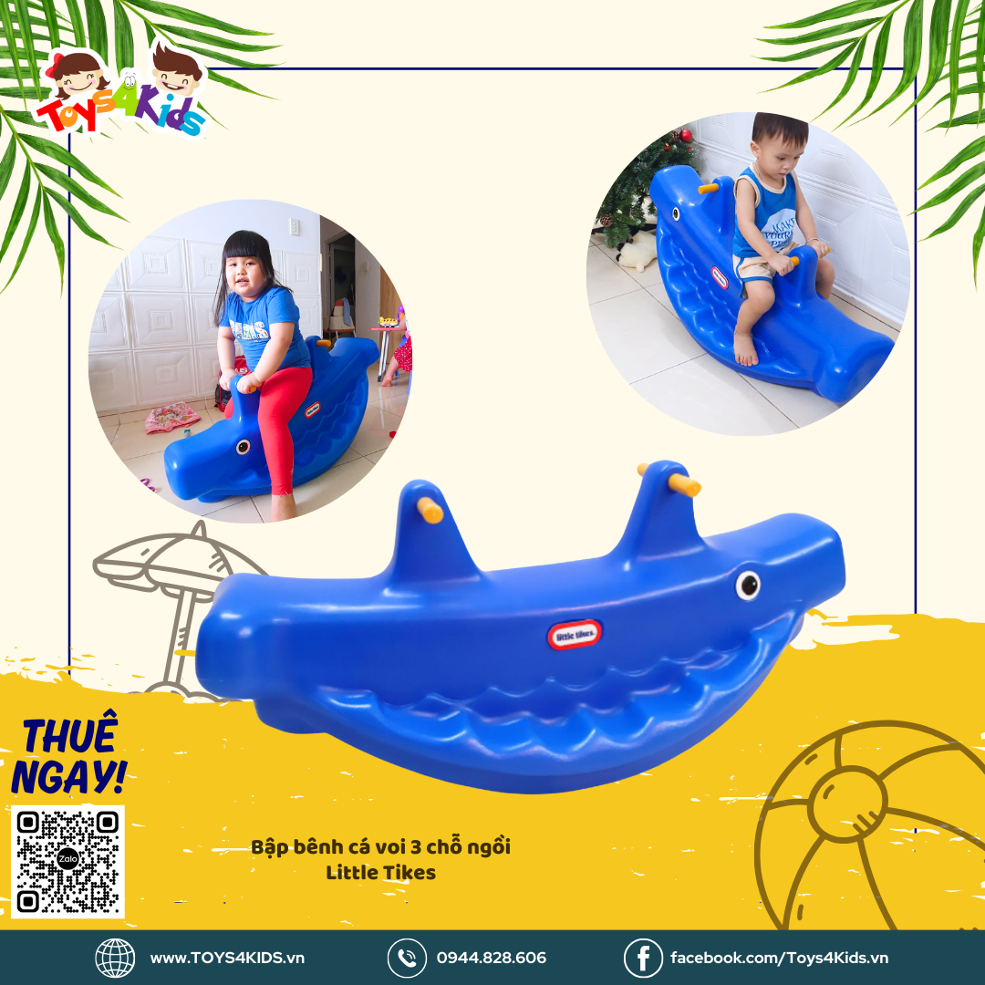  Bập bênh cá voi 3 chỗ ngồi Little Tikes 