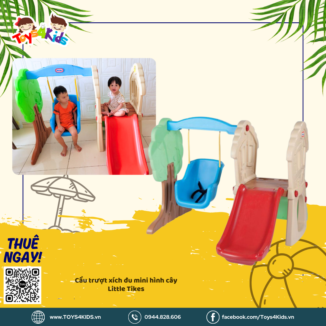  Cầu trượt xích đu mini hình cây Little Tikes 